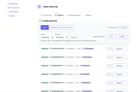 Експорт історії діалогів: вивантажуйте розмови у TXT і JSON